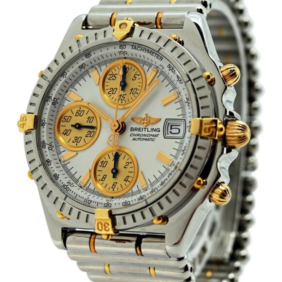 Breitling 39mm Men's Chronomat Two Tone Automatic Bullet Band Watch - Picture 1 of 7